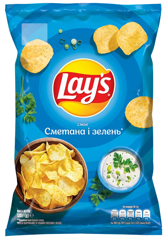 CHIPS POTATO W/SOUR CREAM&HERBS FLAVOR 21/120GR LAY'S
