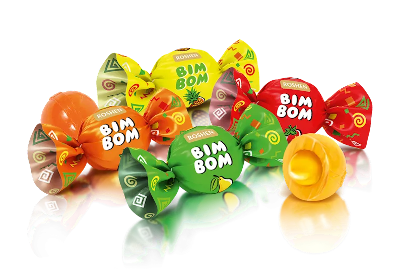 CANDIES LOOSE CARAMEL BIM-BOM W/FRUIT BERRY FILLING 8/2.2LB ROSHEN NCW9 N6111