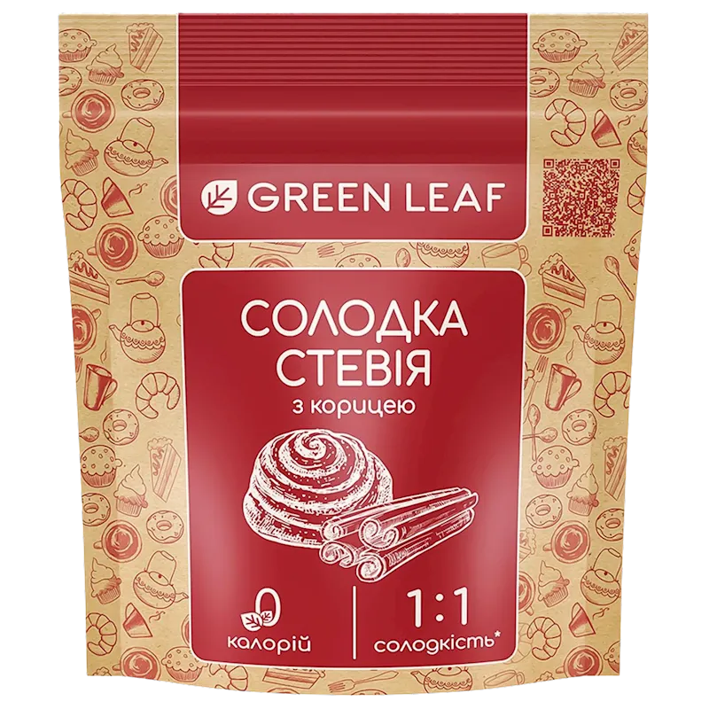 STEVIA D- SWEETENER W/CINNAMON 1:1 12/100GR GREEN LEAF UKRAINE