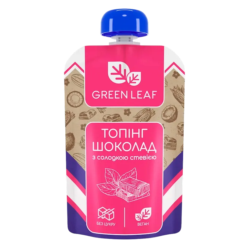 D- TOPPING CHOCOLATE W/STEVIA 12/90GR GREEN LEAF UKRAINE