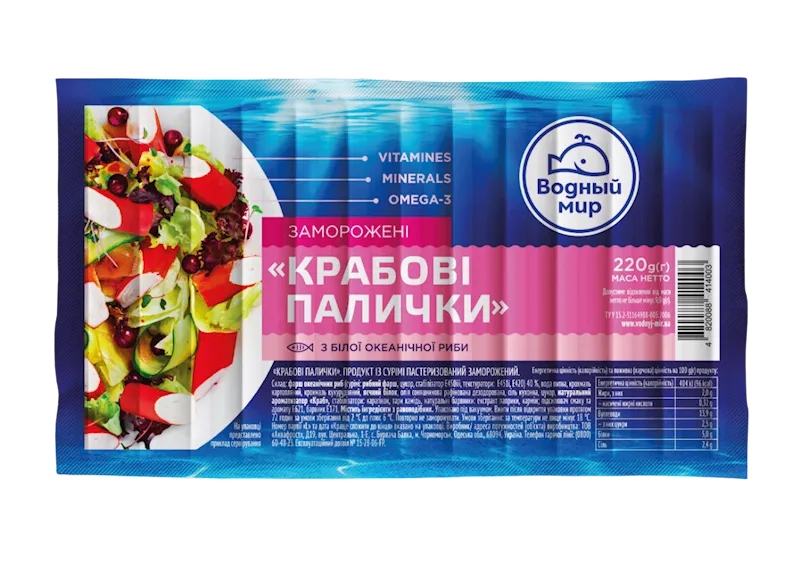 CRAB STICKS OCEANIC 30/220GR VODNIY SVIT N26