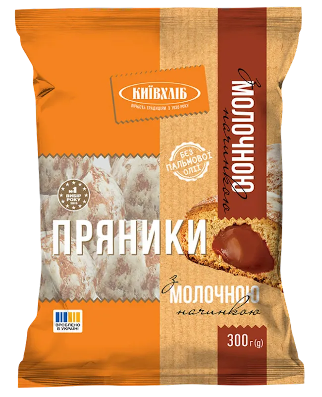 GINGERBREAD W/BOILED CONDENSED MILK FILLING 10/300GR KYIV HLIB N6847