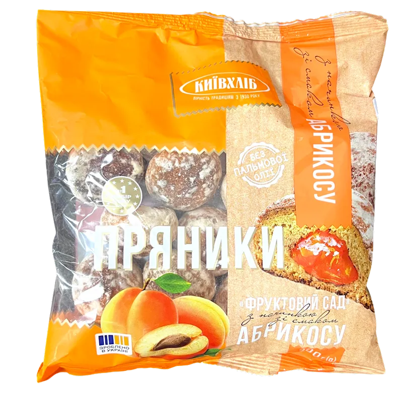 GINGERBREAD W/APRICOT FILLING 10/300GR FRUIT GARDEN KYIV HLIB N6762