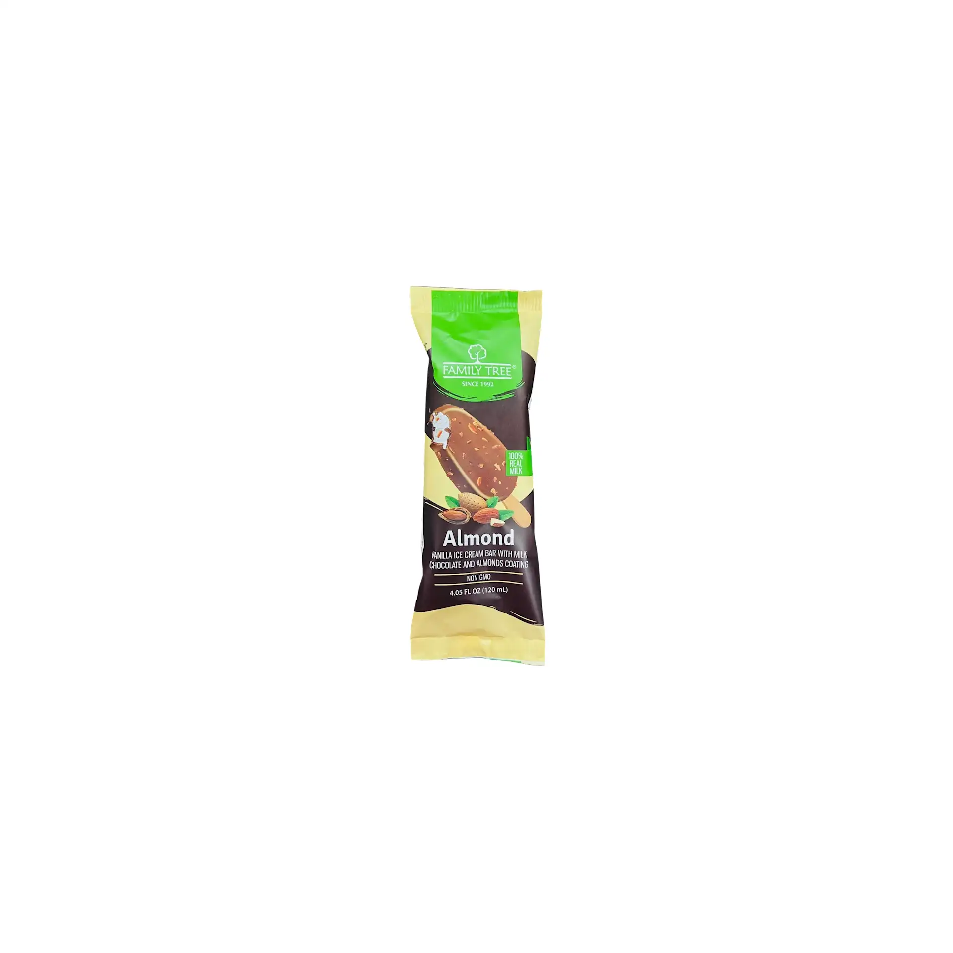 ICE CREAM BAR VANILLA W/ALMOND 15/120ML FAMILY TREE N2208NC