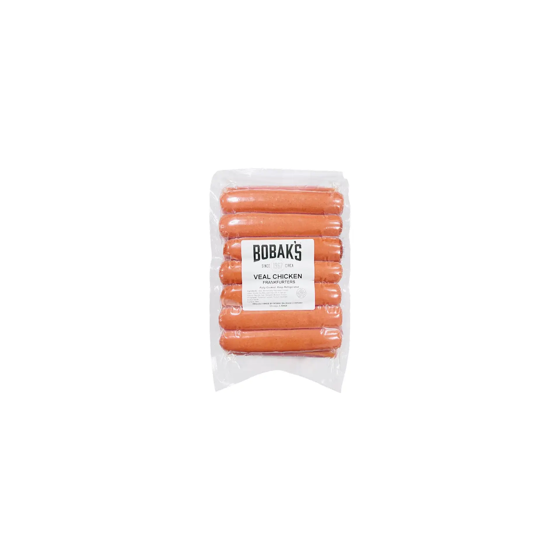 FRANKFURTERS CHICKEN&VEAL BULK V/P 1/5LB BOBAK N14406-1