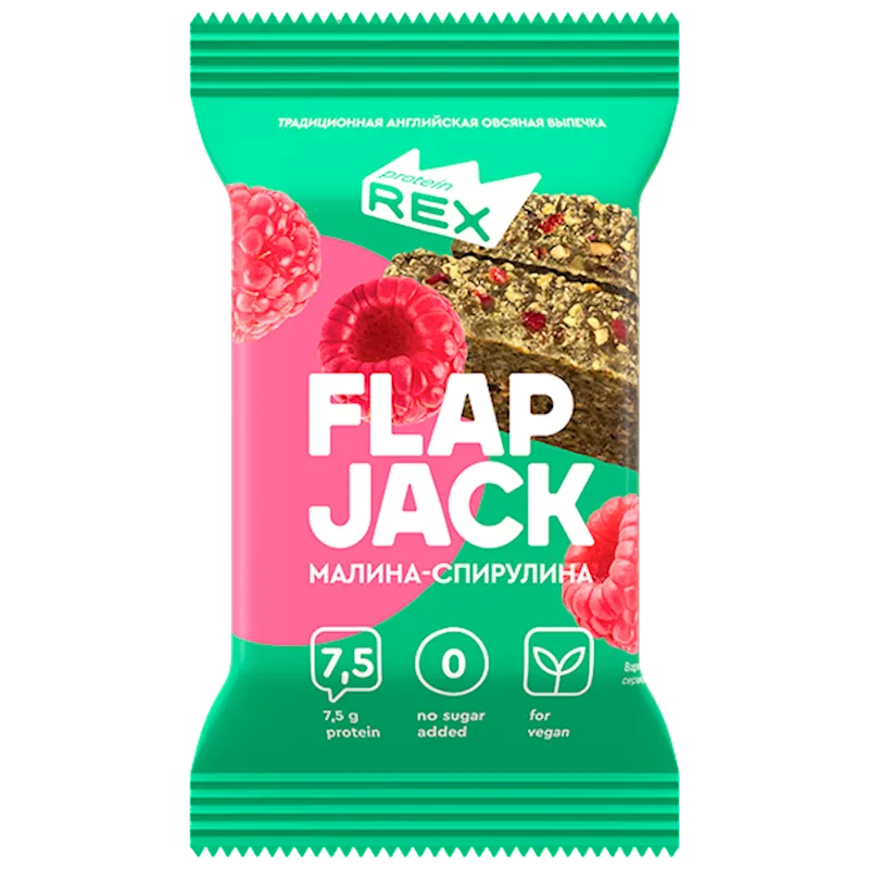 COOKIES OATMEAL PROTEIN RASPBERRY SPIRULINA FLAP JACK 12/60GR PROTEIN REX