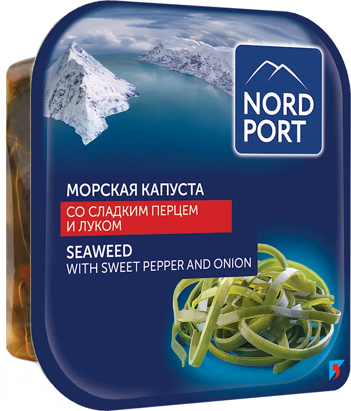 SALAD SEAWEED W/SWEET PEPPER&ONION 12/200GR NORD PORT N8297