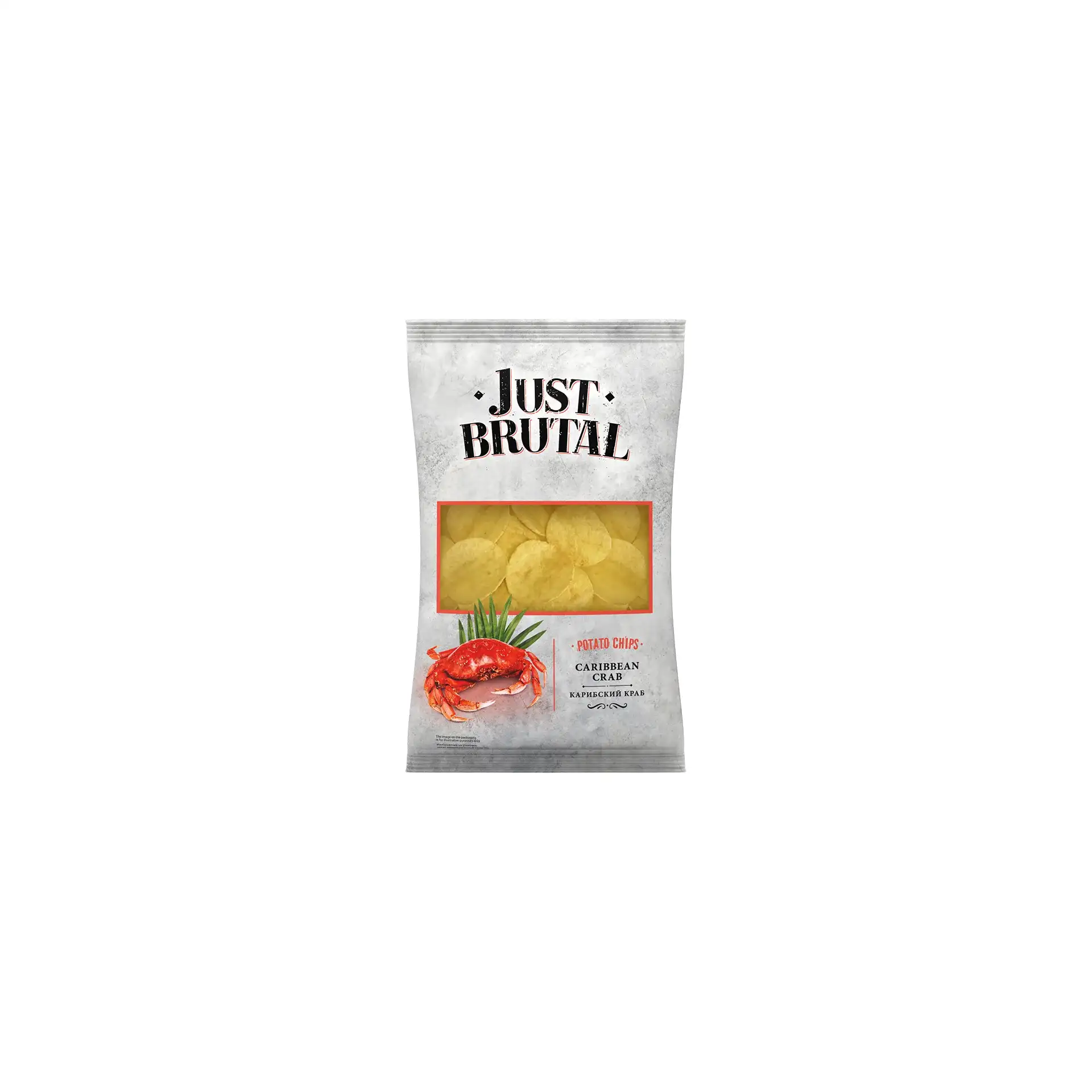 CHIPS POTATO W/CARIBBEAN CRAB FLAVOR 15/85GR JUST BRUTAL N203