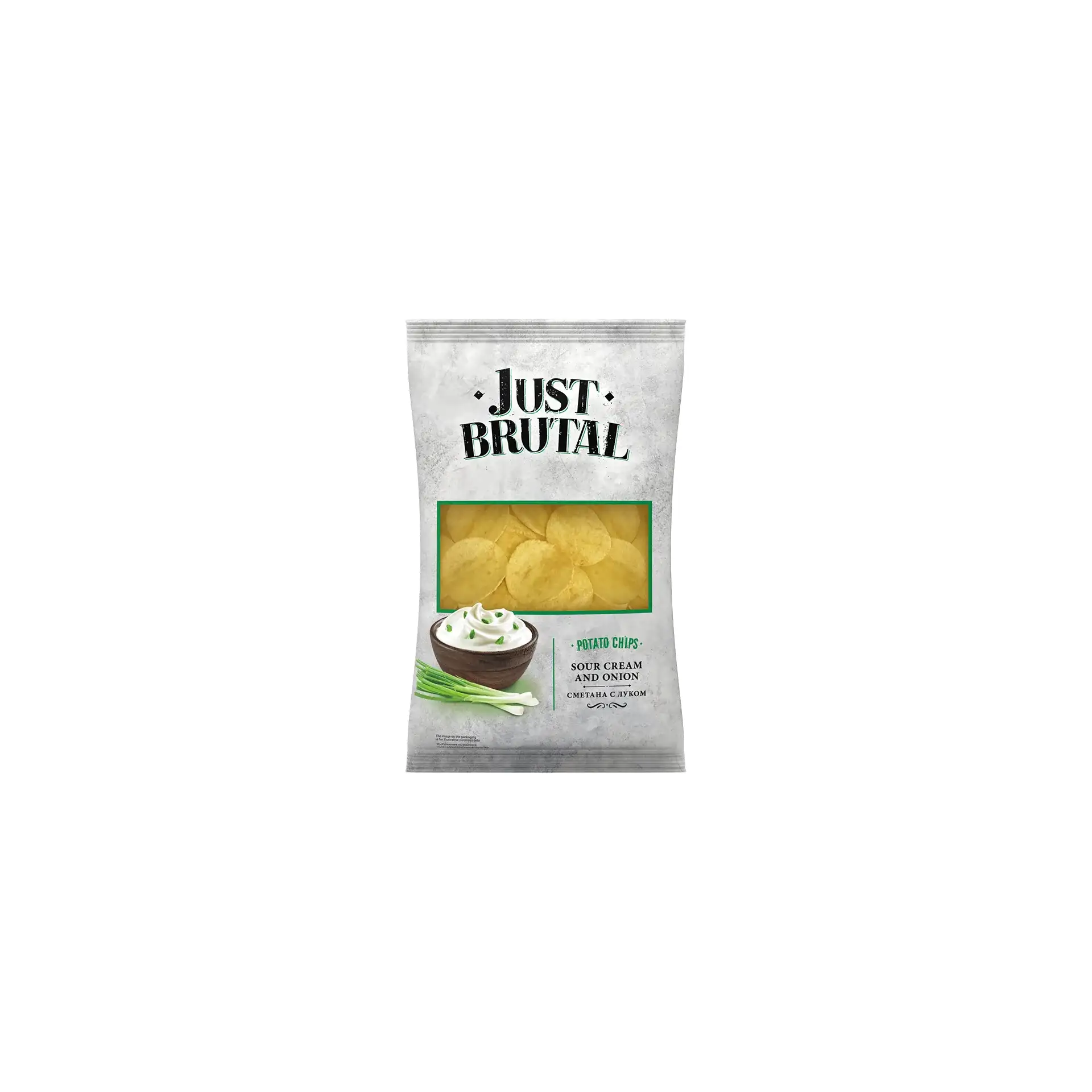 CHIPS POTATO W/SOUR CREAM&ONION FLAVOR 15/85GR JUST BRUTAL N201
