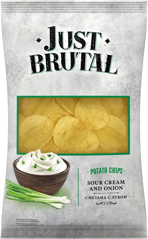 CHIPS POTATO W/SOUR CREAM&ONION FLAVOR 15/85GR JUST BRUTAL N201