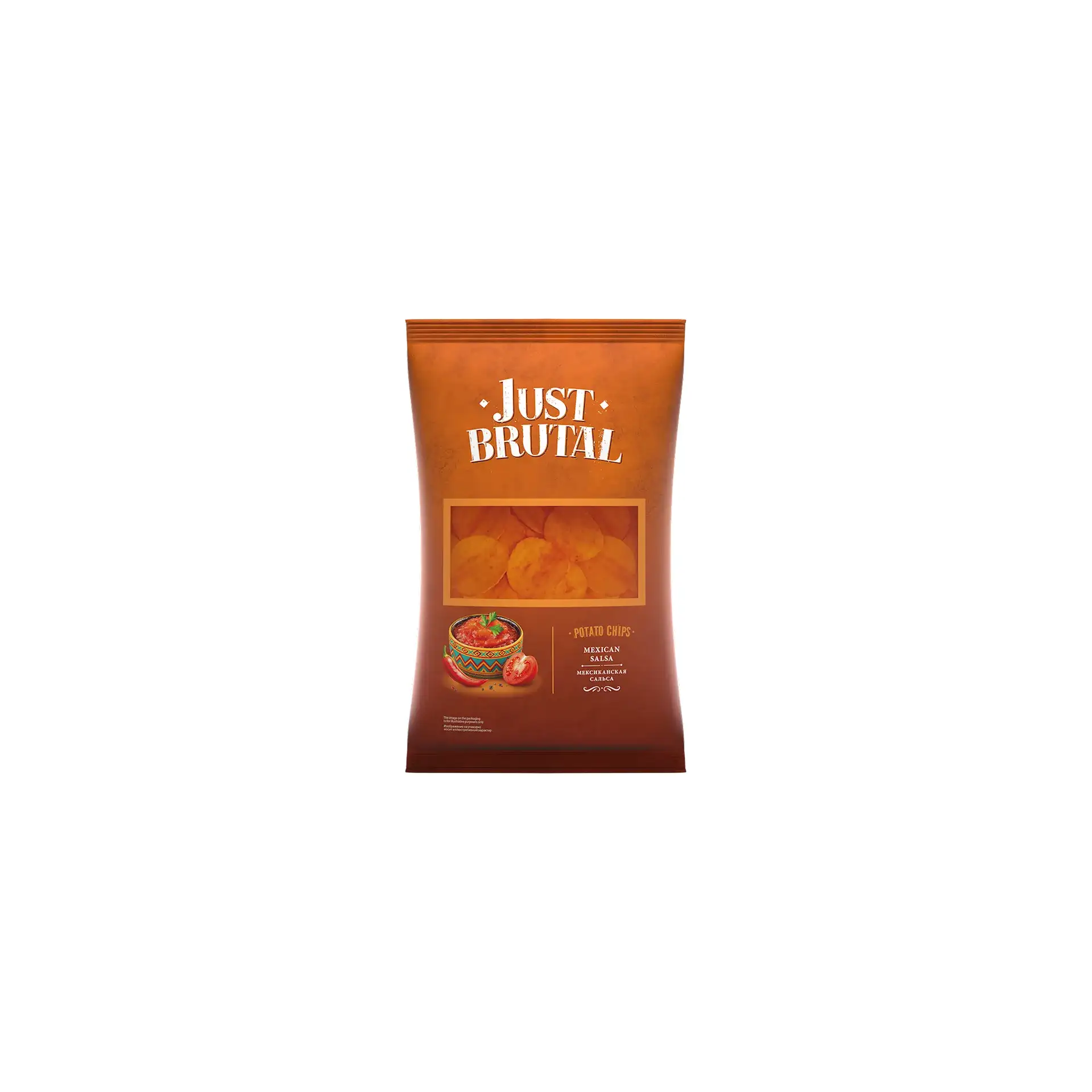CHIPS POTATO W/MEXICAN SALSA FLAVOR 15/85GR JUST BRUTAL N382
