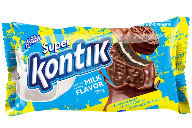 COOKIES SANDWICH W/MILK FLAVOR 36/90GR SUPER KONTIK
