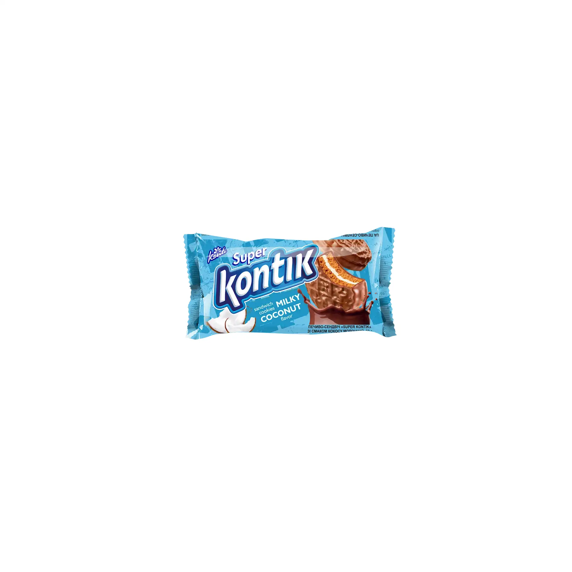 COOKIES SANDWICH W/MILK&COCONUT FLAVOR 36/90GR SUPER KONTIK
