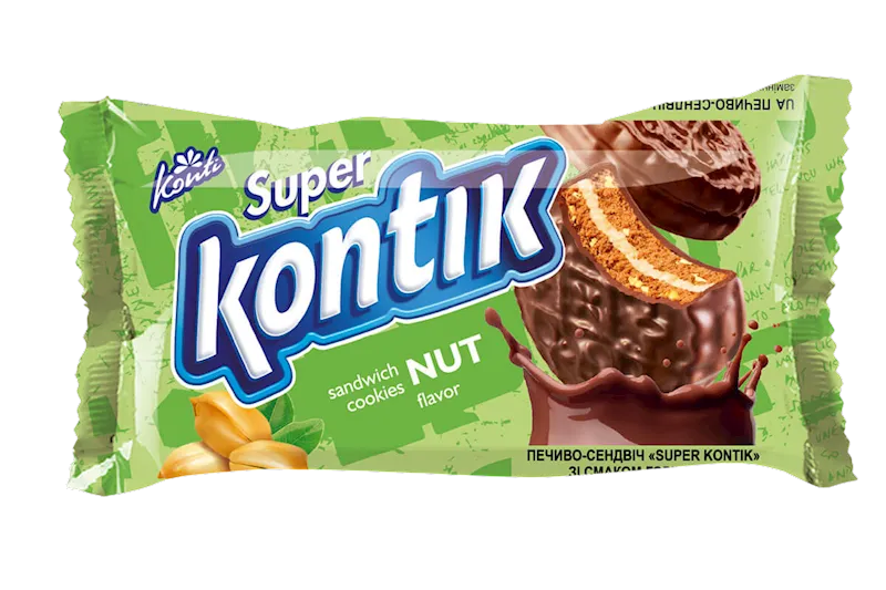 COOKIES SANDWICH W/NUT FLAVOR 36/90GR SUPER KONTIK