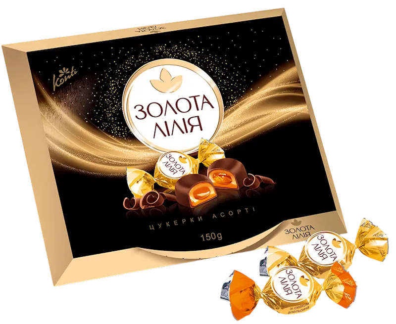 CANDIES PACKED CHOCOLATE GOLDEN LILY 12/150GR KONTI N3063