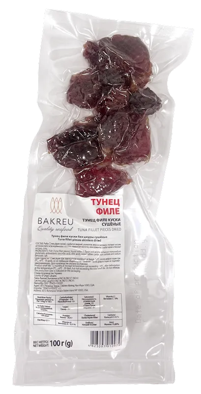 DRIED TUNA FILLET PIECES V/P 36/100GR BAKREU UKRAINE N70000041