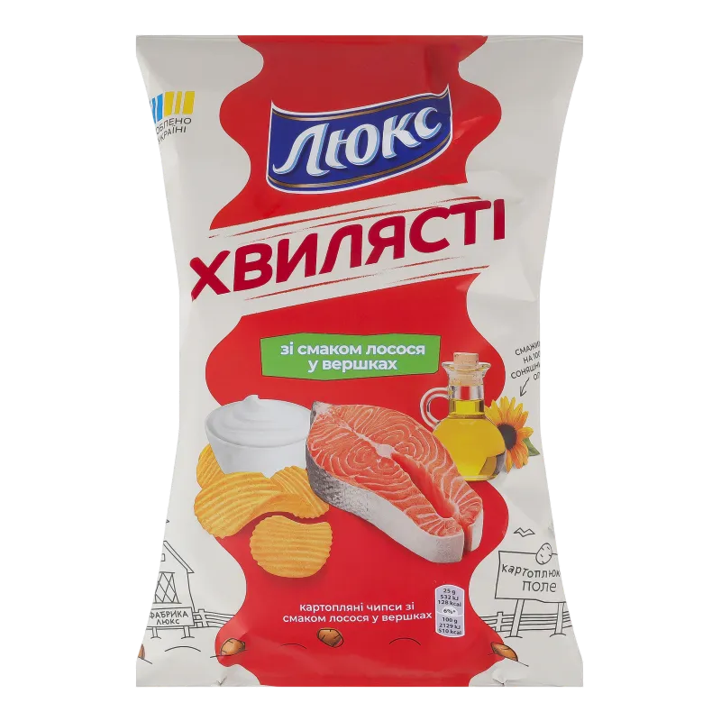 CHIPS POTATO W/SALMON IN CREAM FLAVOR 22/125GR LUX