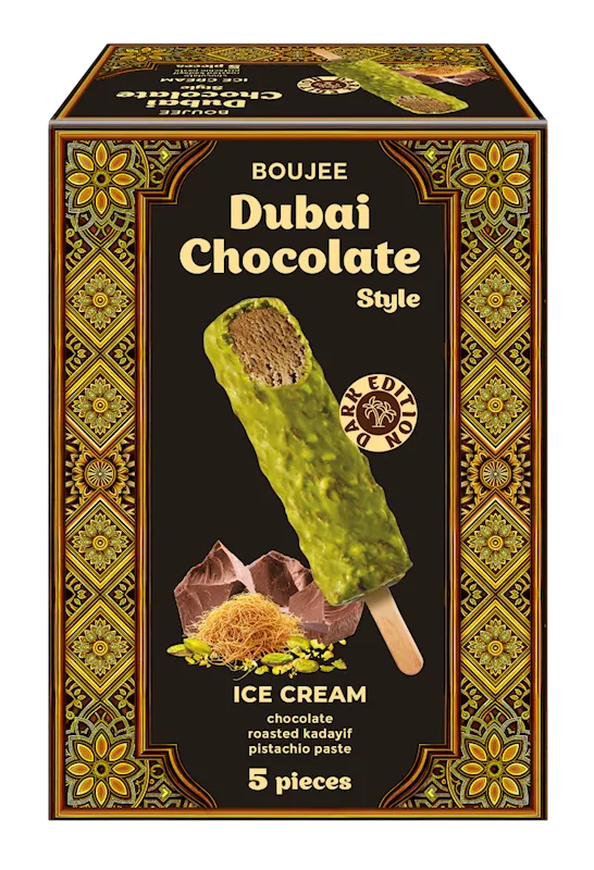 ICE CREAM DUBAI STYLE W/DARK CHOCOLATE 5PC 10/225GR BOUJEE DOVGAN N92190225