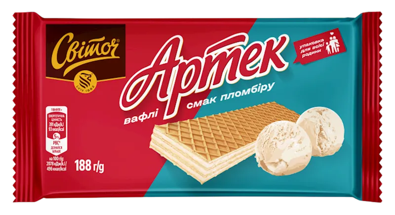 WAFFLES W/PLOMBIR FLAVOR FAMILY PACK 12/188GR ARTEK SVITOCH