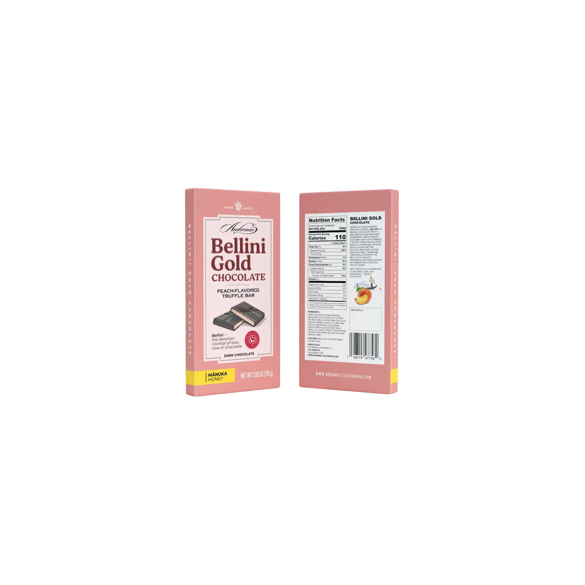 D- CHOCOLATE BAR DARK DUBAI GOLD BELLINI W/MANUKA HONEY 10/110GR ANDREANO(6)