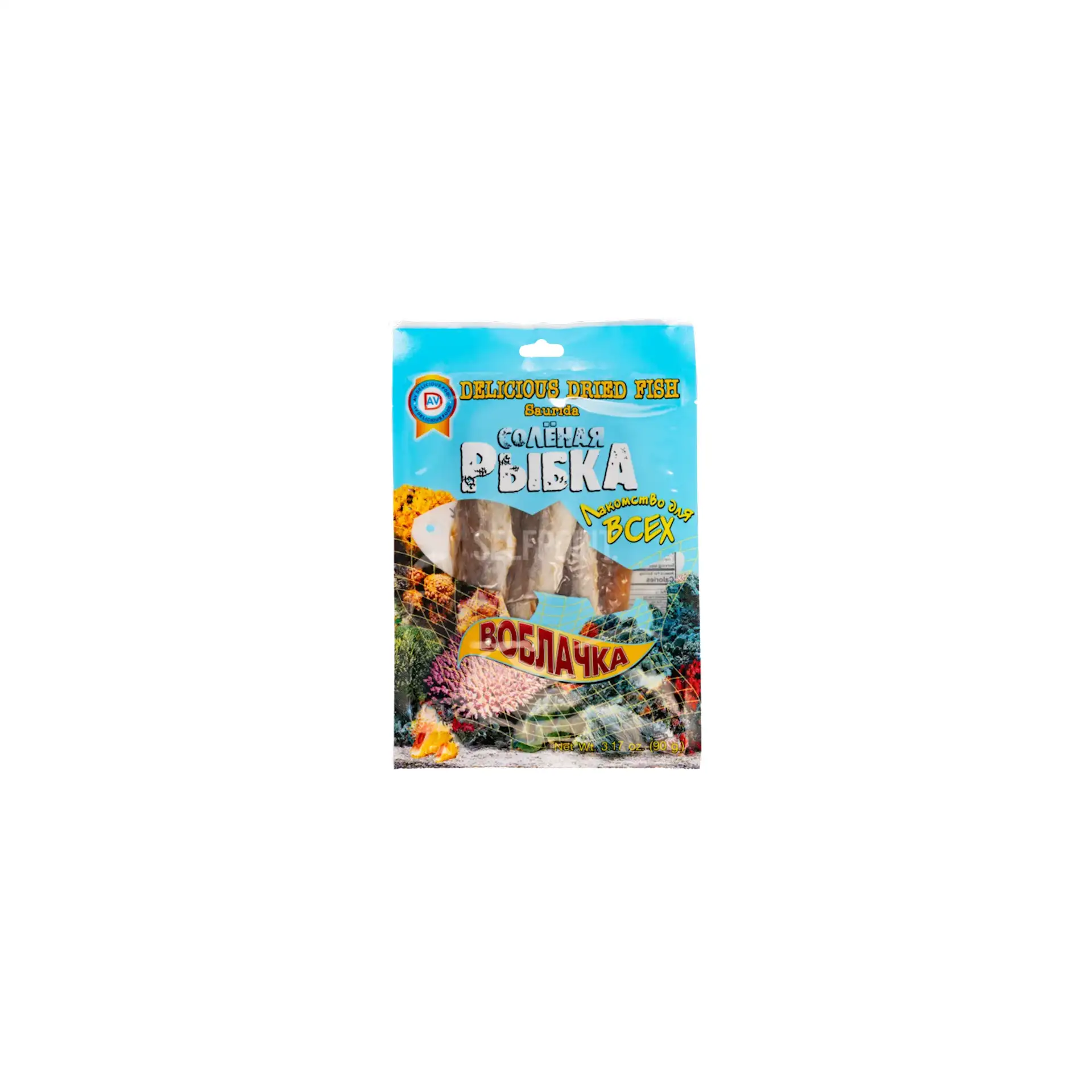 DRY FISH SAURIDA (VOBLOCHKA) VACUUM PACKED 10/90GR AV DELICIOUS N AV114(6)