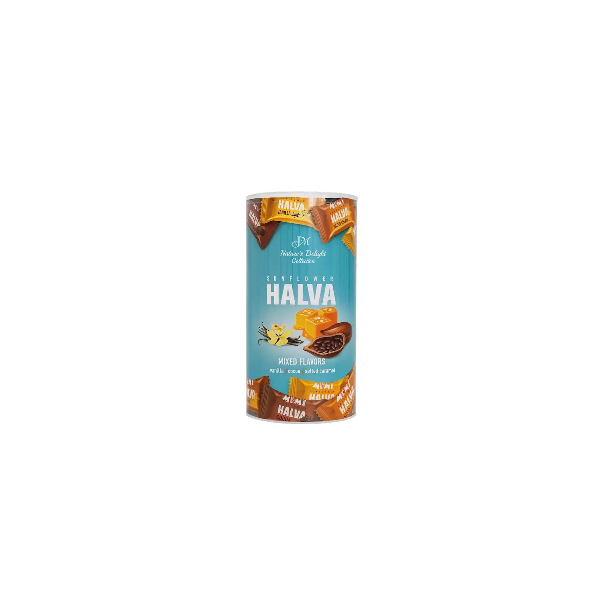 HALVA SUNFLOWER W/VANILLA COCOA&SALTED CARAMEL FLAVOR ASSORTED 15/300GR NATURE'S DELIGHT