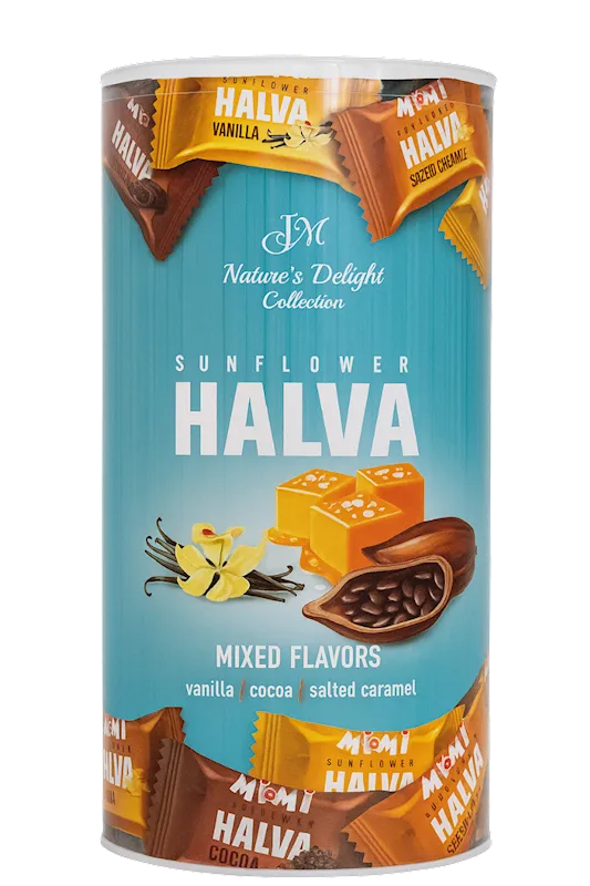 HALVA SUNFLOWER W/VANILLA COCOA&SALTED CARAMEL FLAVOR ASSORTED 15/300GR NATURE'S DELIGHT