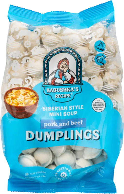 DUMPLINGS MINI SOUP SIBERIAN STYLE 6/800GR BABUSHKA'S RECIPE