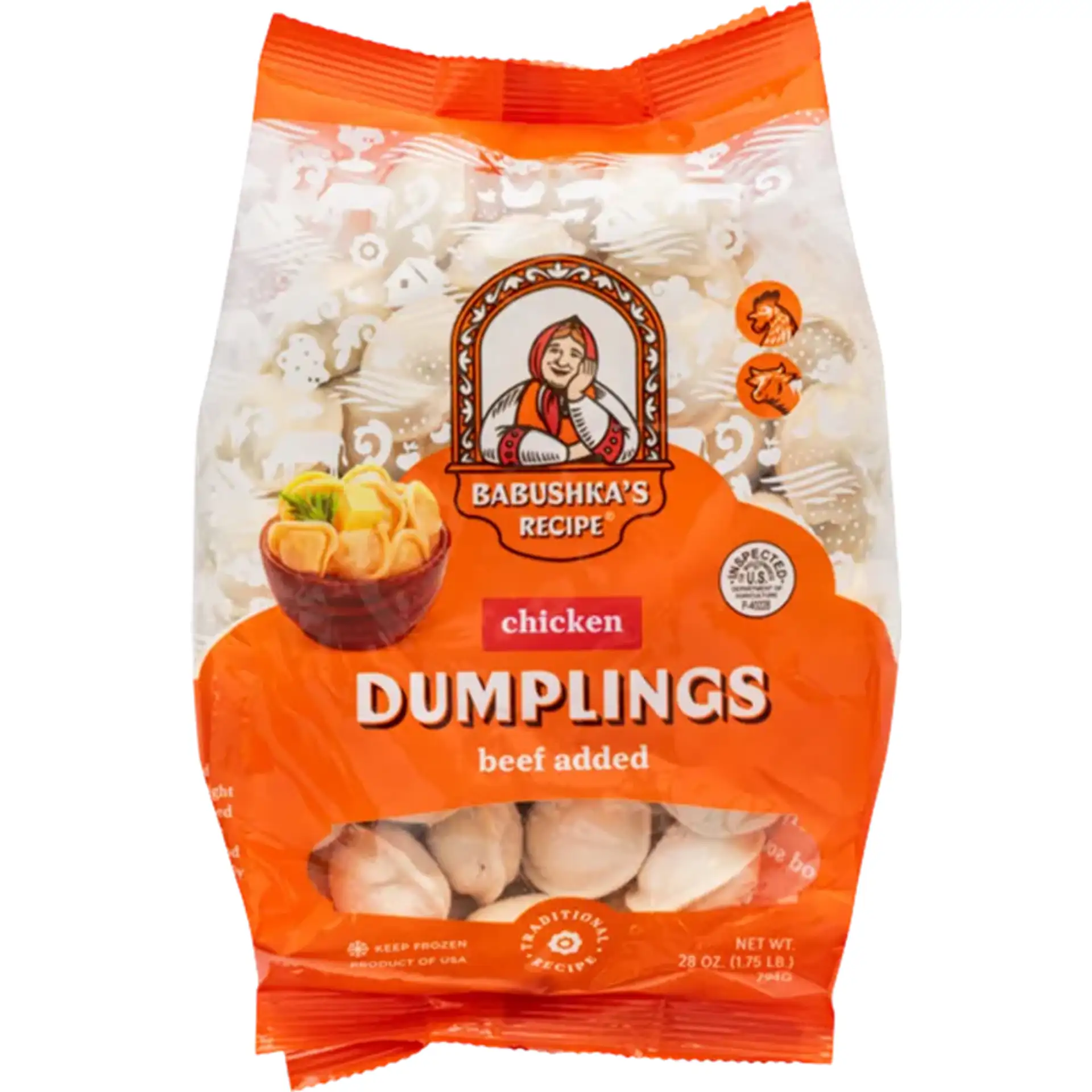 DUMPLINGS W/CHICKEN&BEEF 6/800GR BABUSHKA'S RECIPE