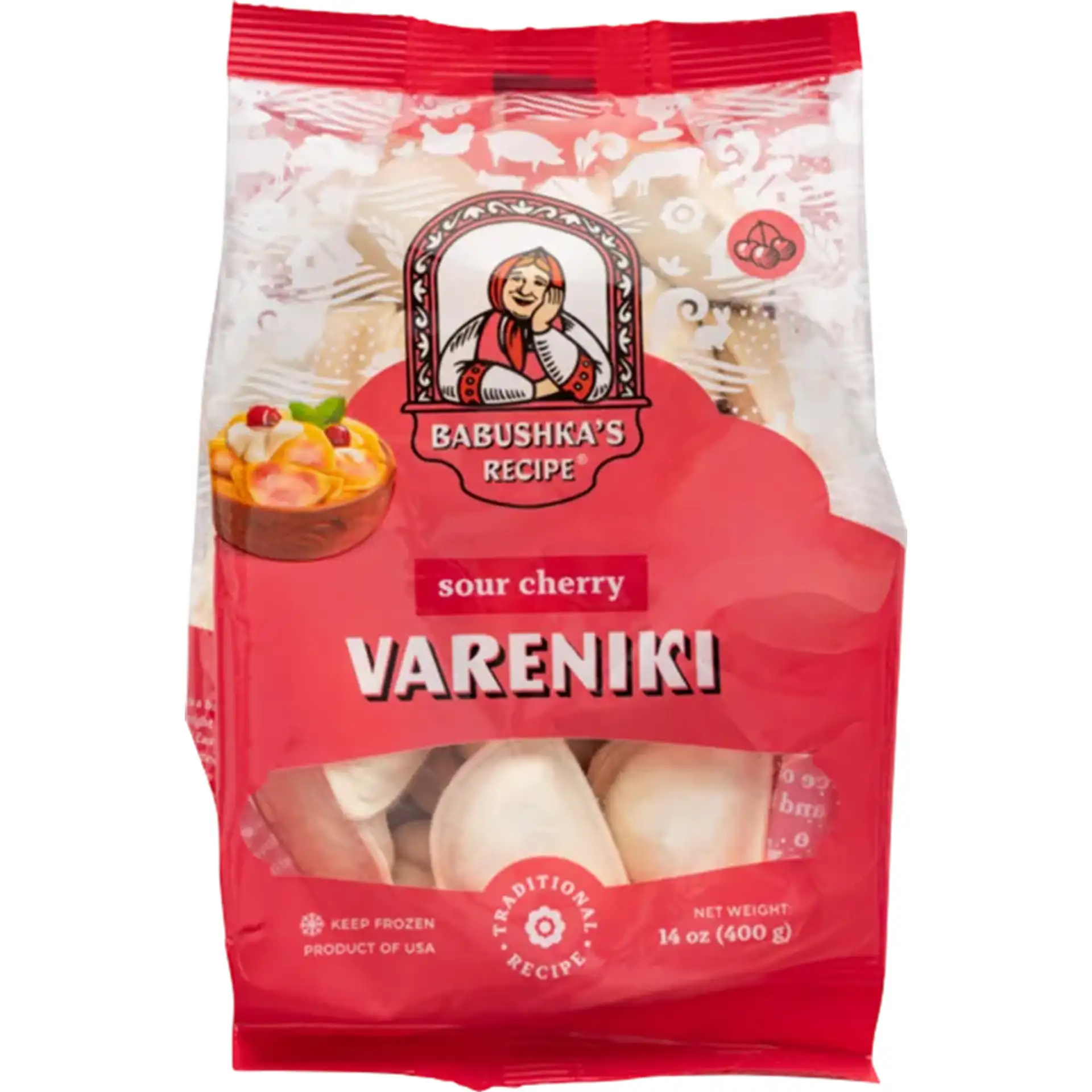 VARENIKI W/SOUR CHERRY 8/400GR BABUSHKA'S RECIPE