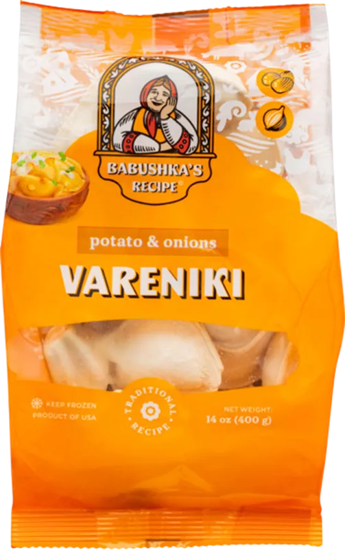 VARENIKI W/POTATO&ONIONS 8/400GR BABUSHKA'S RECIPE