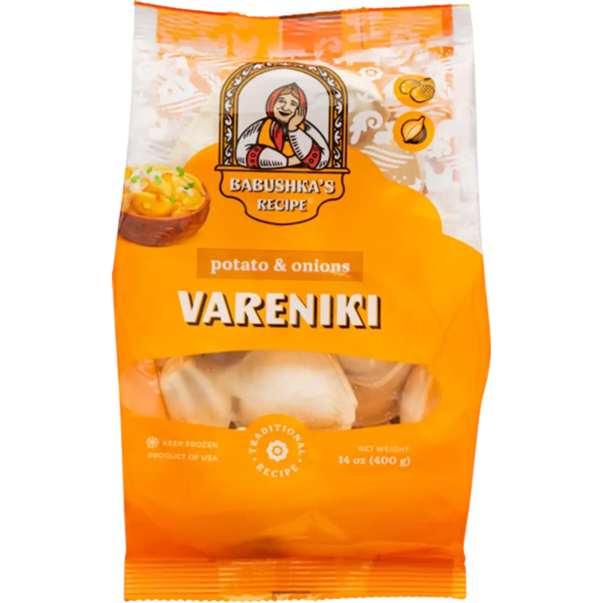 VARENIKI W/POTATO&ONIONS 8/400GR BABUSHKA'S RECIPE