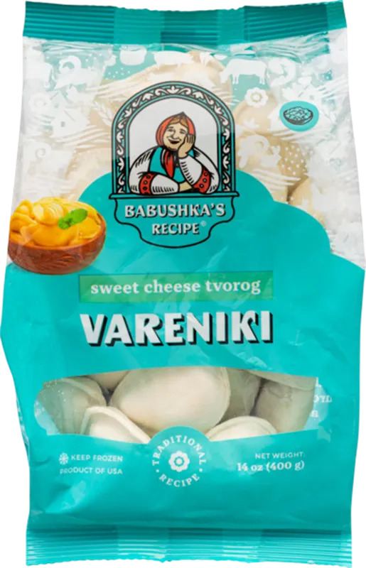 VARENIKI W/SWEET FARMER CHEESE 8/400GR BABUSHKA'S RECIPE