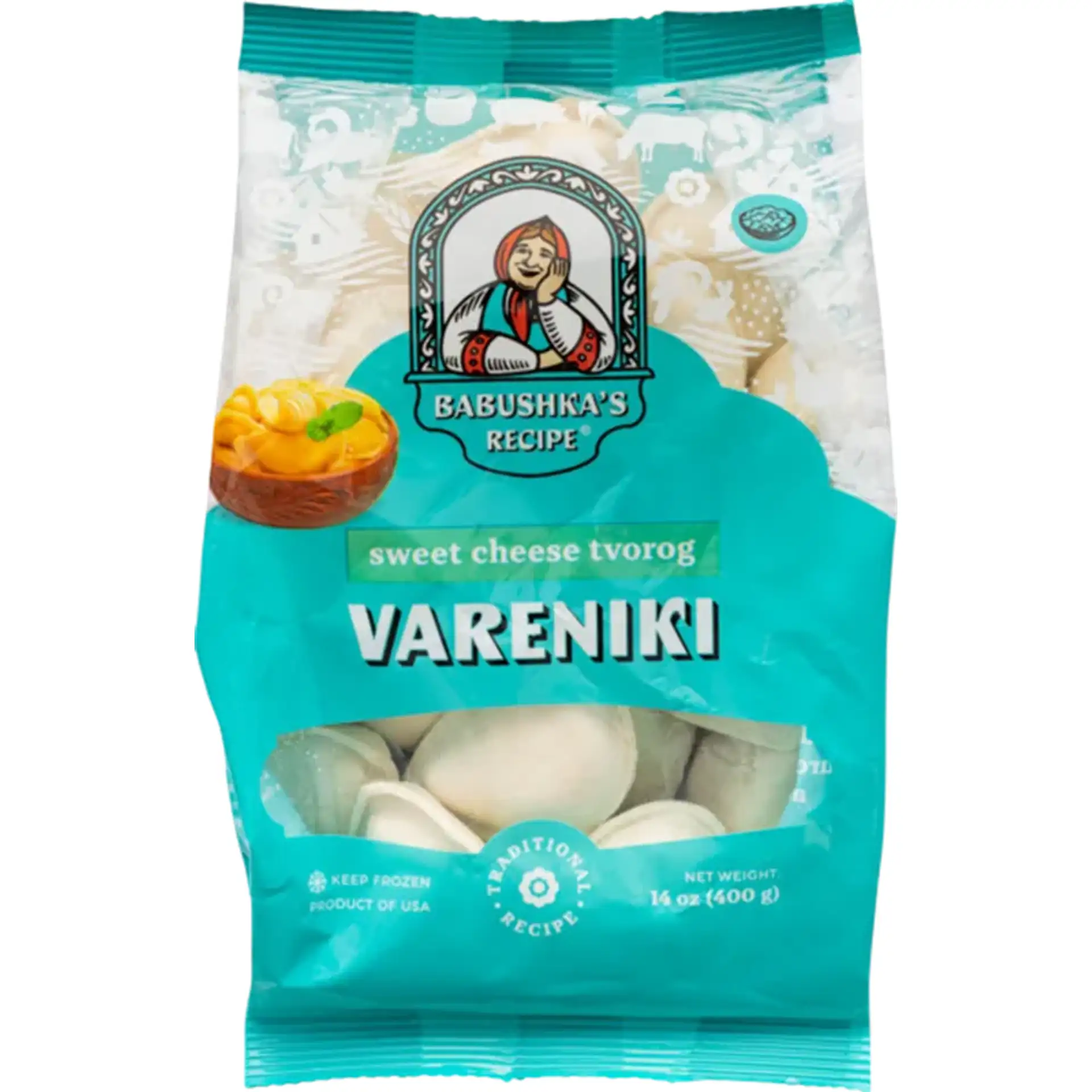VARENIKI W/SWEET FARMER CHEESE 8/400GR BABUSHKA'S RECIPE
