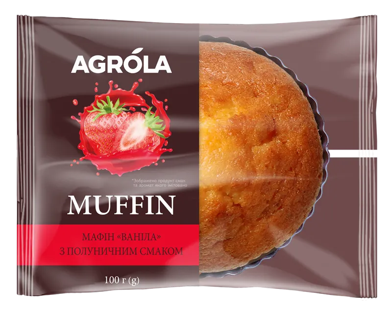 MUFFIN 62247 VANILLA W/STRAWBERRY FLAVOR BANDINELLI 18/100GR HLIBPROM-AGROLA
