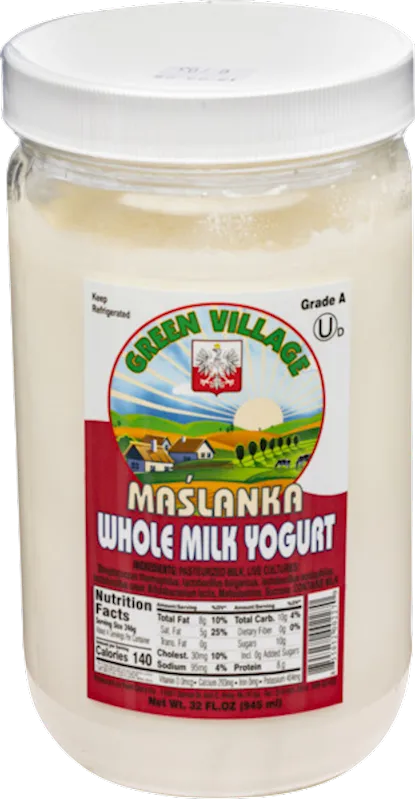 YOGURT WHOLE MILK MASLANKA 12/945ML GREEN VILLAGE