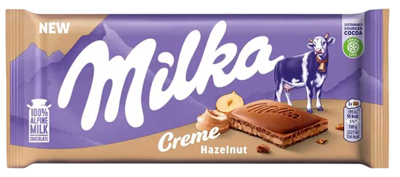 CHOCOLATE BAR NOUGAT CREME 22/85GR MILKA