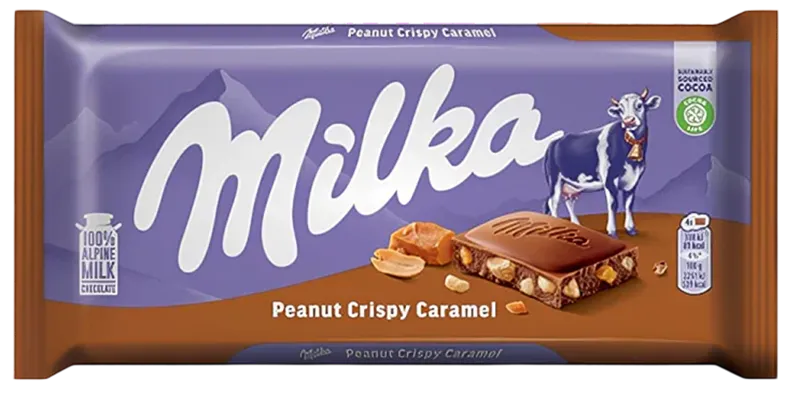 CHOCOLATE BAR PEANUT CRISPY CARAMEL 24/90GR MILKA