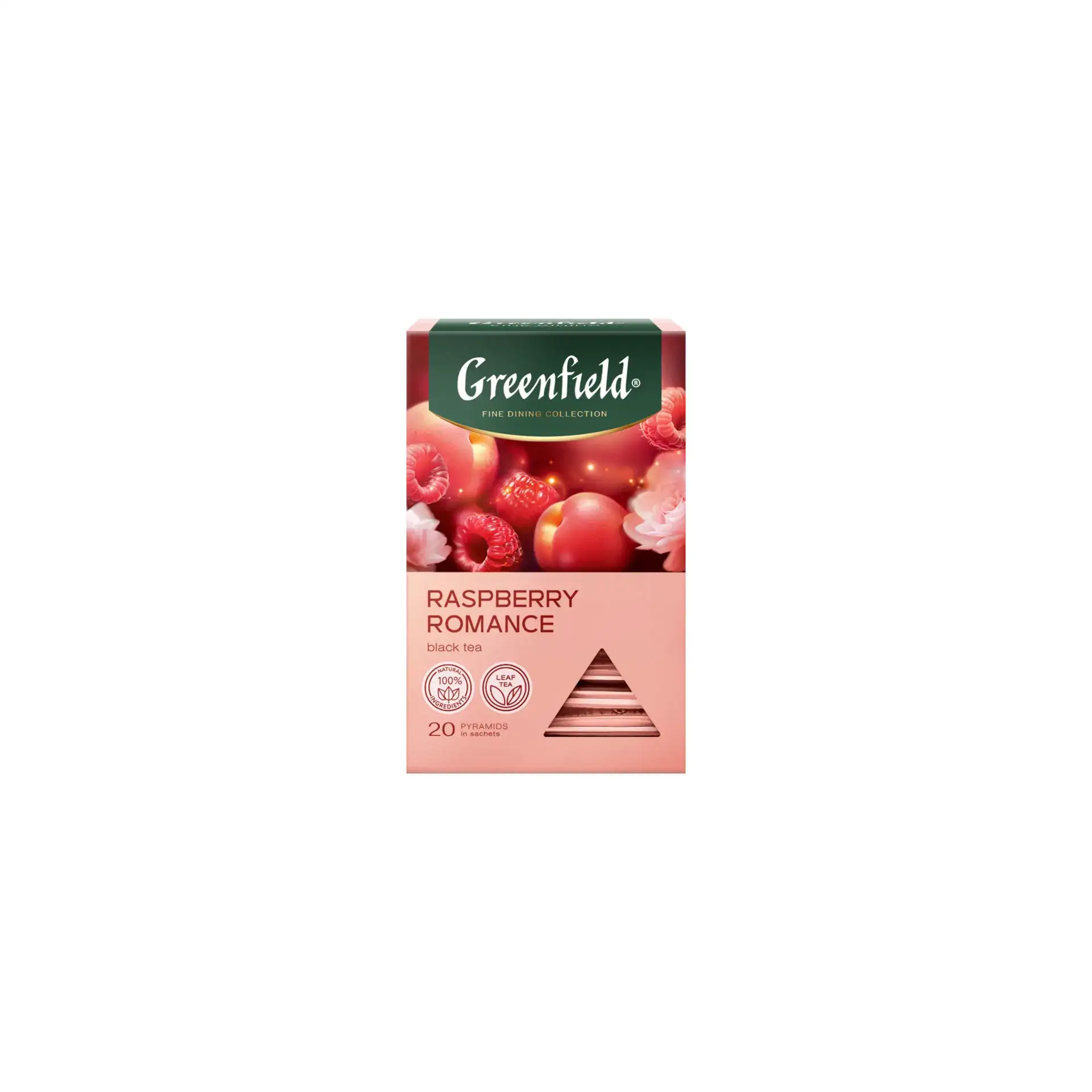 TEA BLACK RASPBERRY ROMANCE PYRAMIDS 8/(20X1.8GR) GREENFIELD N1983-08