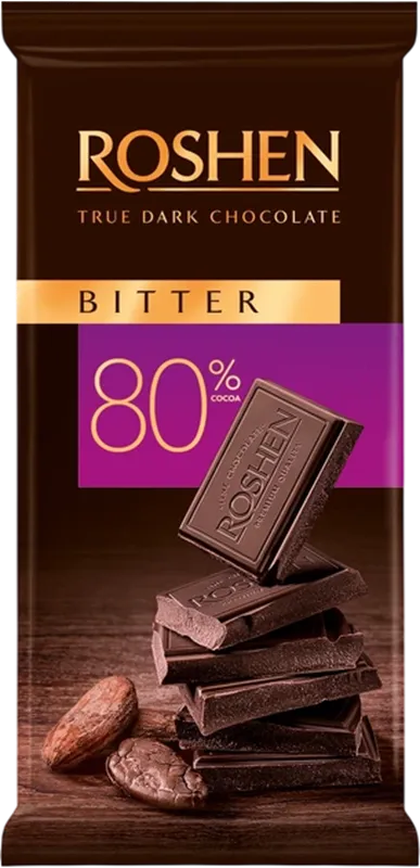 CHOCOLATE BAR DARK BITTER 80% 35/85GR ROSHEN N9493