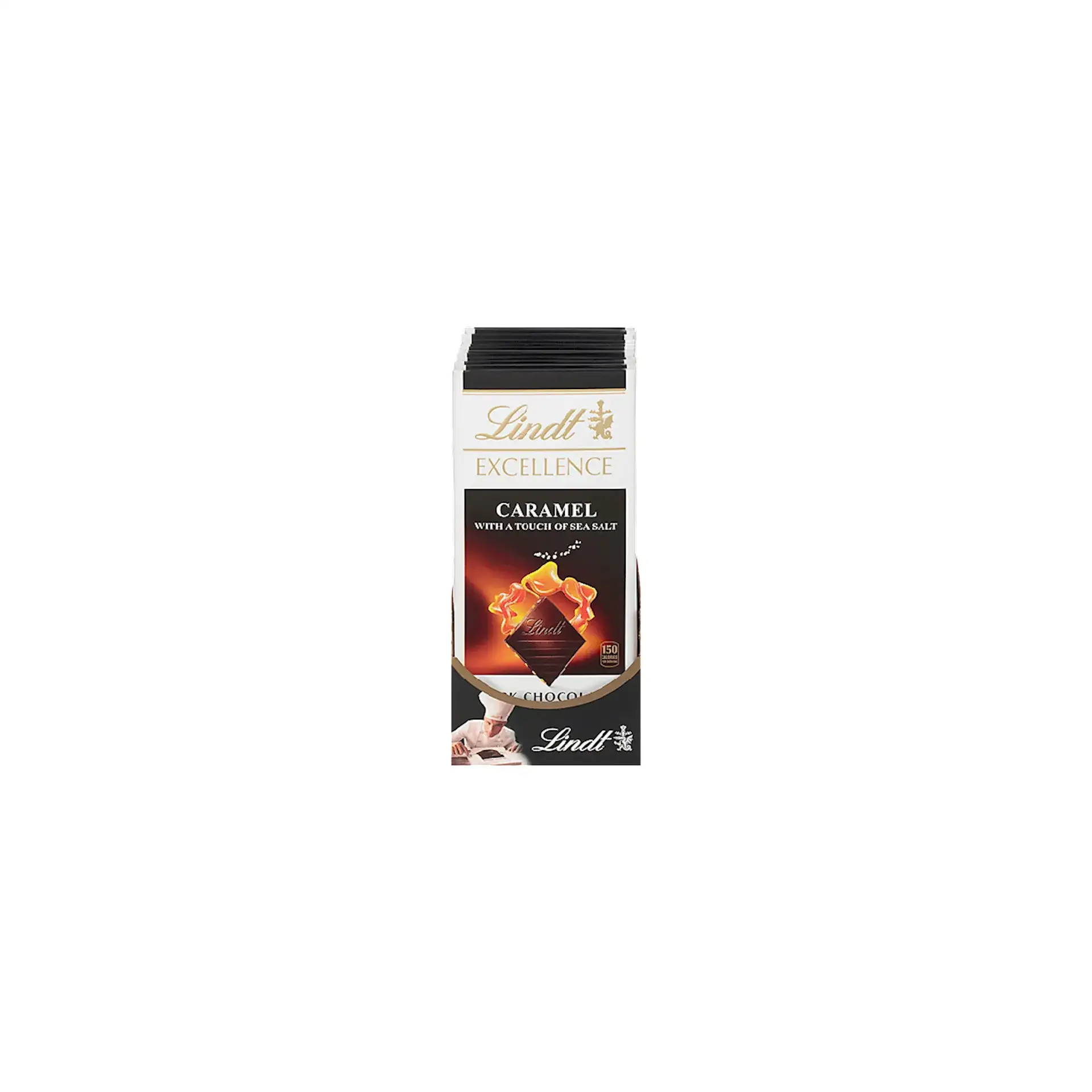 CHOCOLATE BAR DARK W/CARAMEL&SEA SALT 12/90GR LINDT N6522(12)
