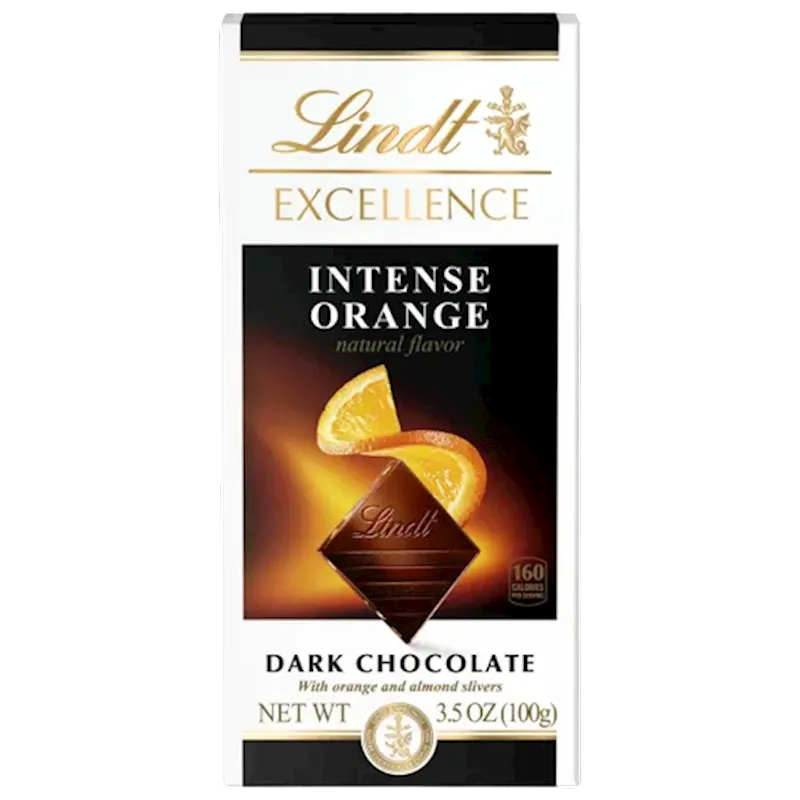 CHOCOLATE BAR DARK W/ORANGE 12/100GR LINDT N8029(12)