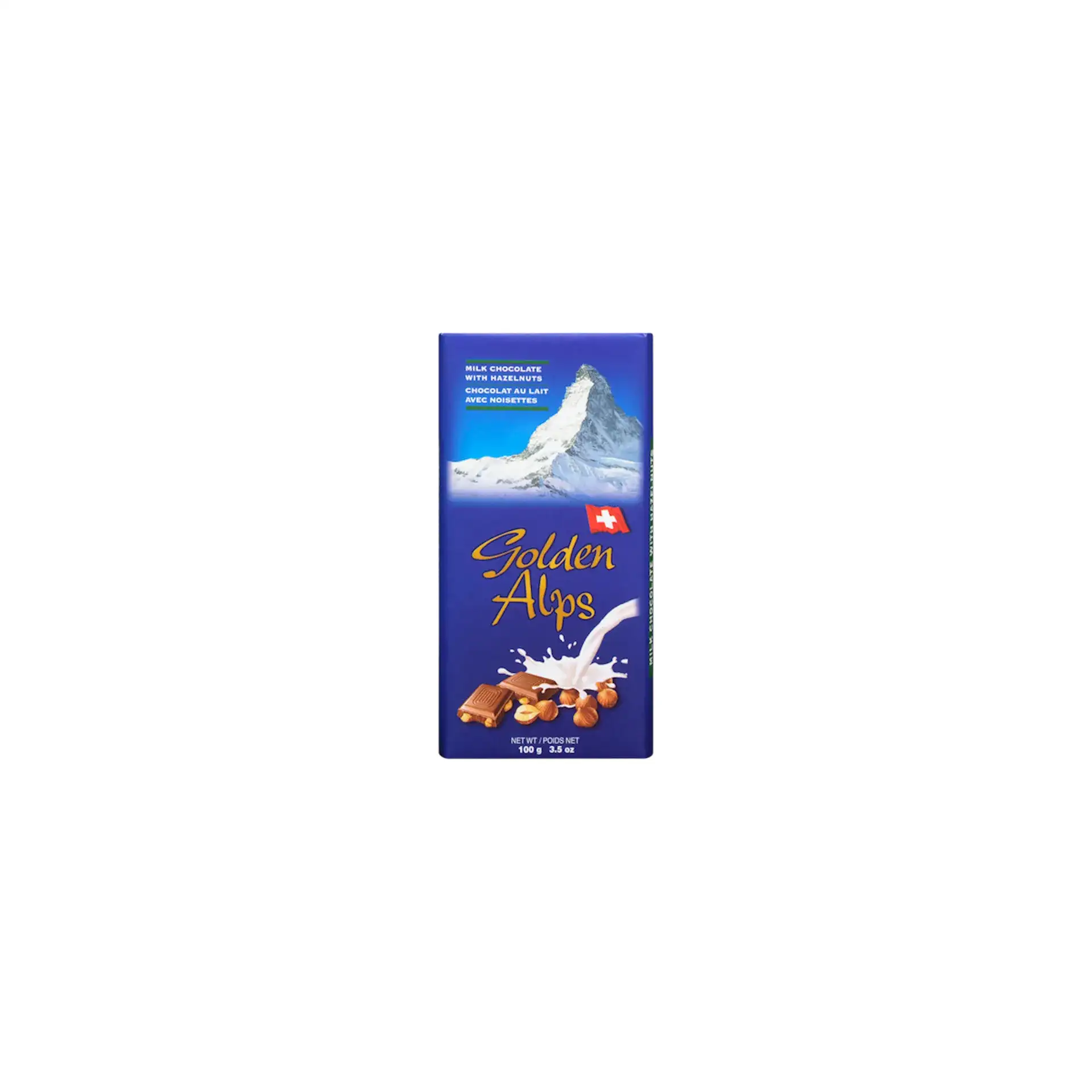 CHOCOLATE BAR MILK W/HAZELNUTS 20/100GR GOLDEN ALPS N6355 (6)