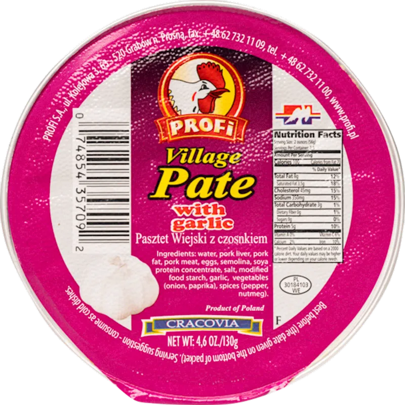 PATE VILLAGE W/GARLIC 12/130GR PROFI N061J/116(6)