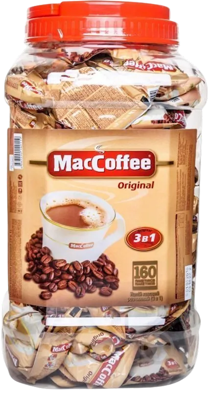 D- COFFEE SACHETS ORIGINAL 3 IN 1 JAR 160/20GR MACCOFFEE UKRAINE 8887290140119 (6)