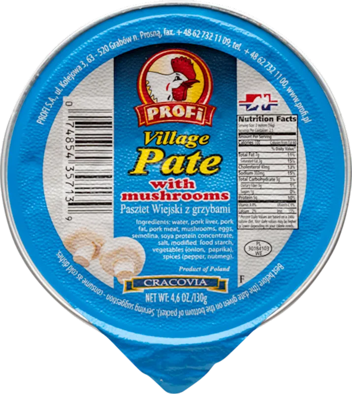 PATE VILLAGE W/MUSHROOMS 12/130GR PROFI N0611/114(6)