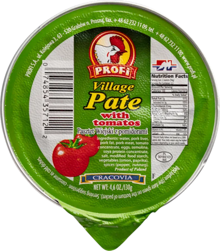 PATE VILLAGE W/TOMATOES 12/130GR PROFI N061G/112(6)