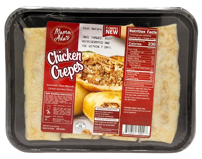 CREPES W/CHICKEN FROZEN 7/454GR MAMA ADA'S