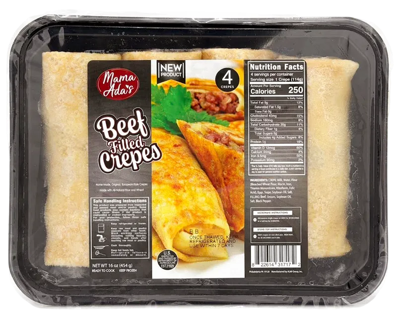 CREPES W/BEEF FROZEN 7/454GR MAMA ADA'S
