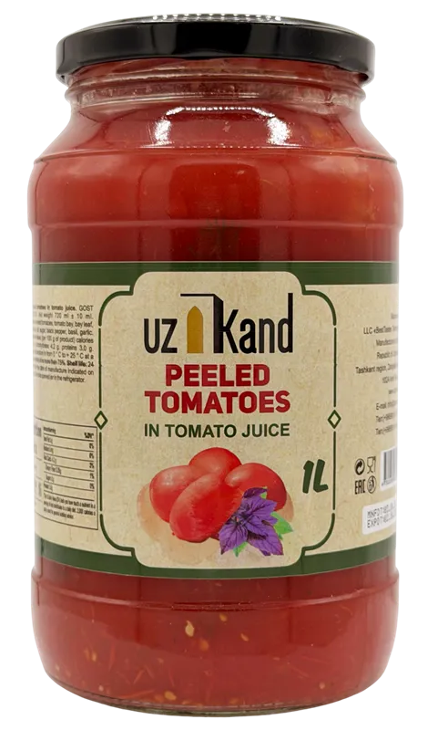 TOMATOES PEELED IN TOMATO JUICE 8/1L UZ KAND